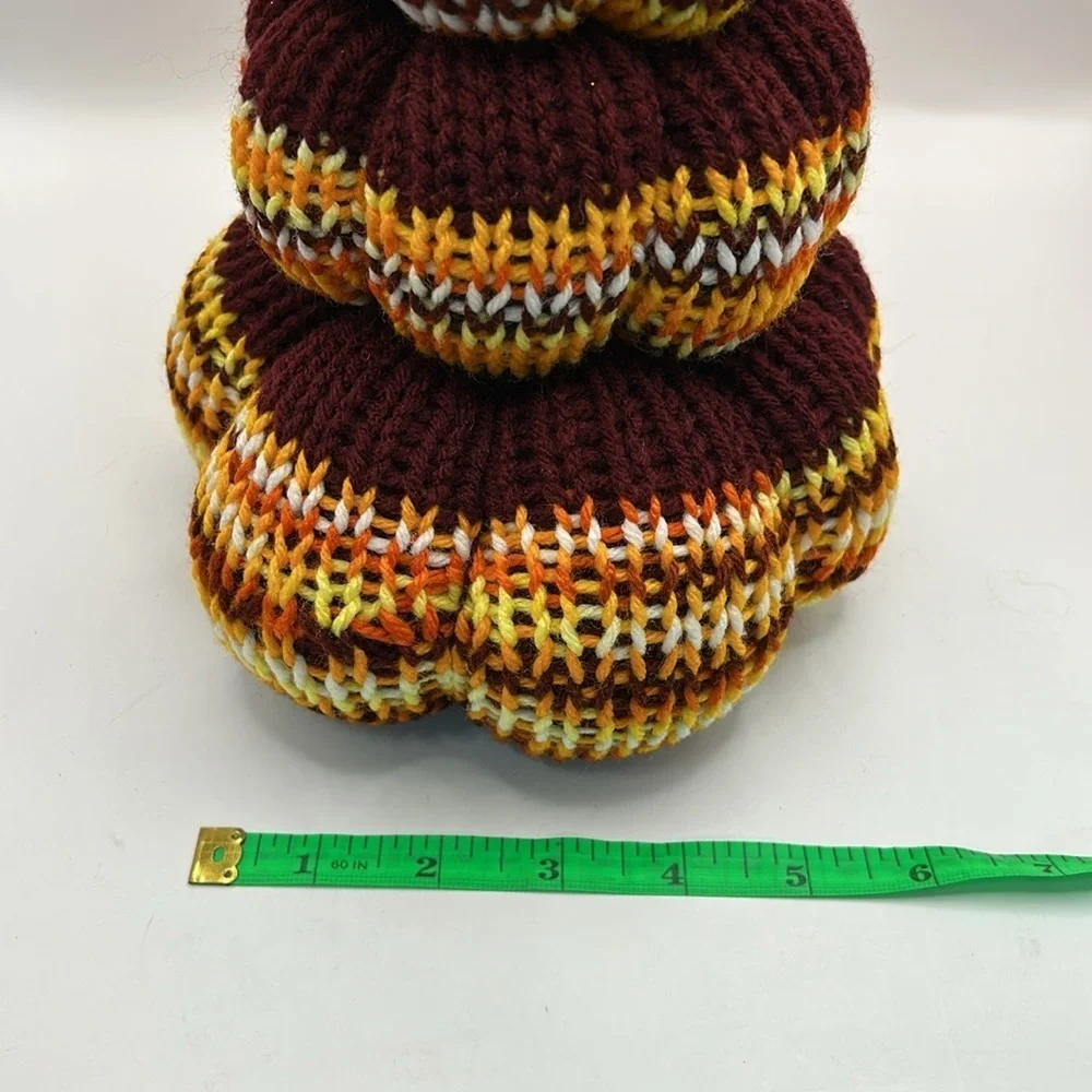 Handcrafted Multicolor Knit Pumpkin stack
